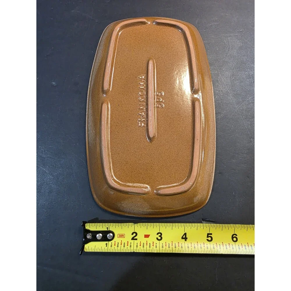 ​Vintage Frankoma Pottery Brown Satin 5PS Rectangular Platter Dish 8.5